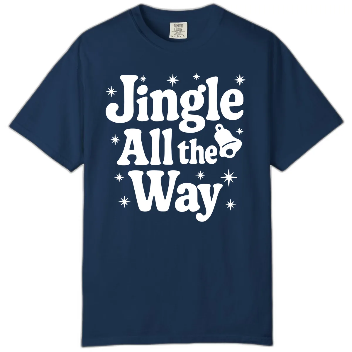 Jingle All The Way Retro Christmas Design Comfort Color in Navy