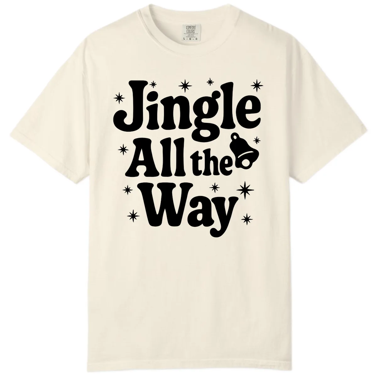 Jingle All The Way Retro Christmas Design Comfort Color in Ivory