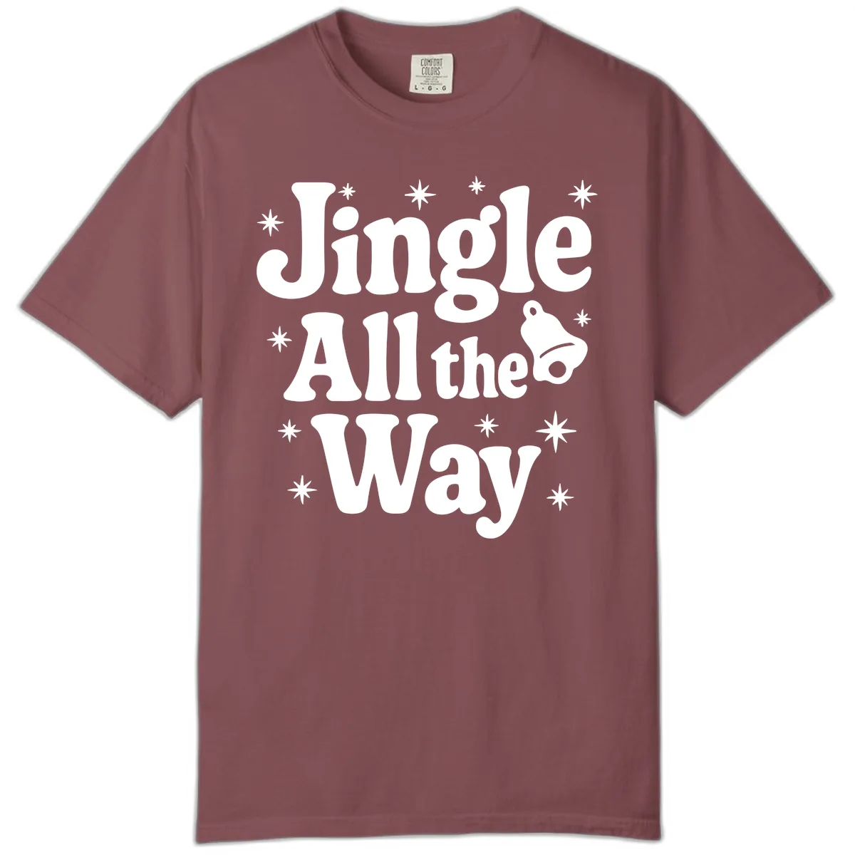 Jingle All The Way Retro Christmas Design Comfort Color in Brick