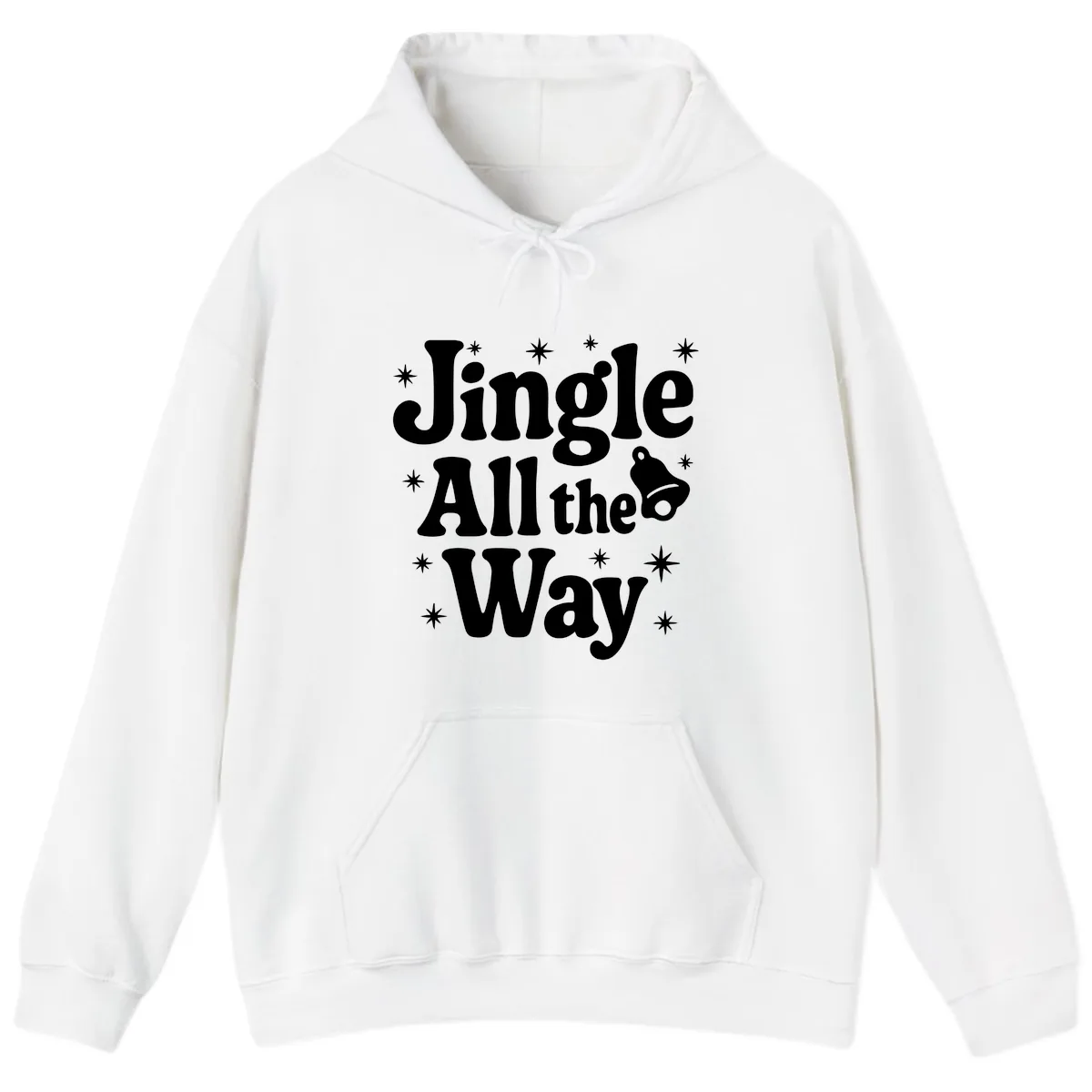 Jingle All The Way Retro Christmas Design Hoodie in White