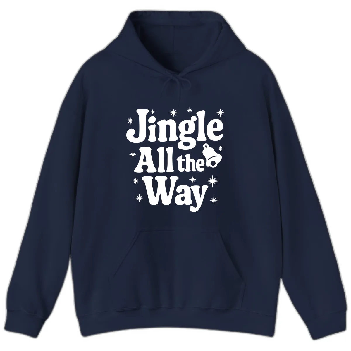 Jingle All The Way Retro Christmas Design Hoodie in Navy