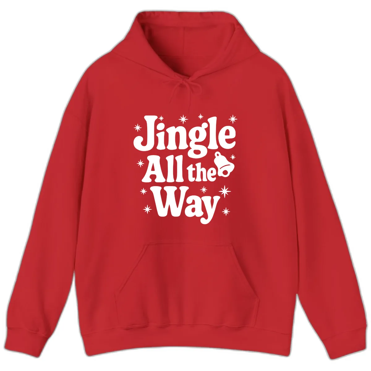 Jingle All The Way Retro Christmas Design Hoodie in Red