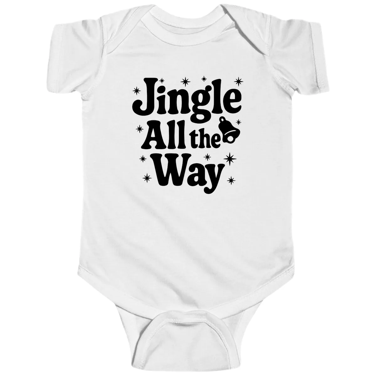 Jingle All The Way Retro Christmas Design Baby Onesie in White