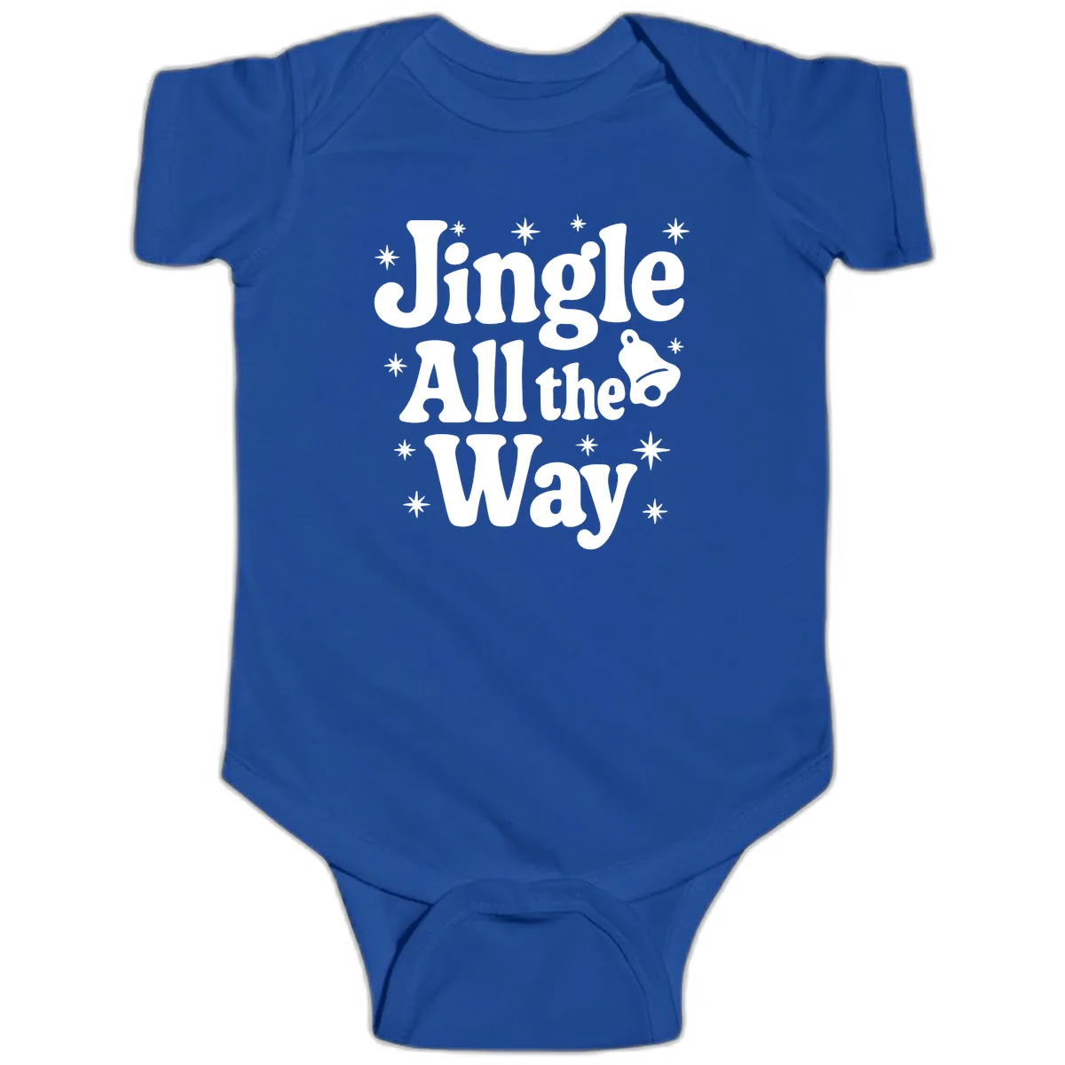 Jingle All The Way Retro Christmas Design Baby Onesie in Royal