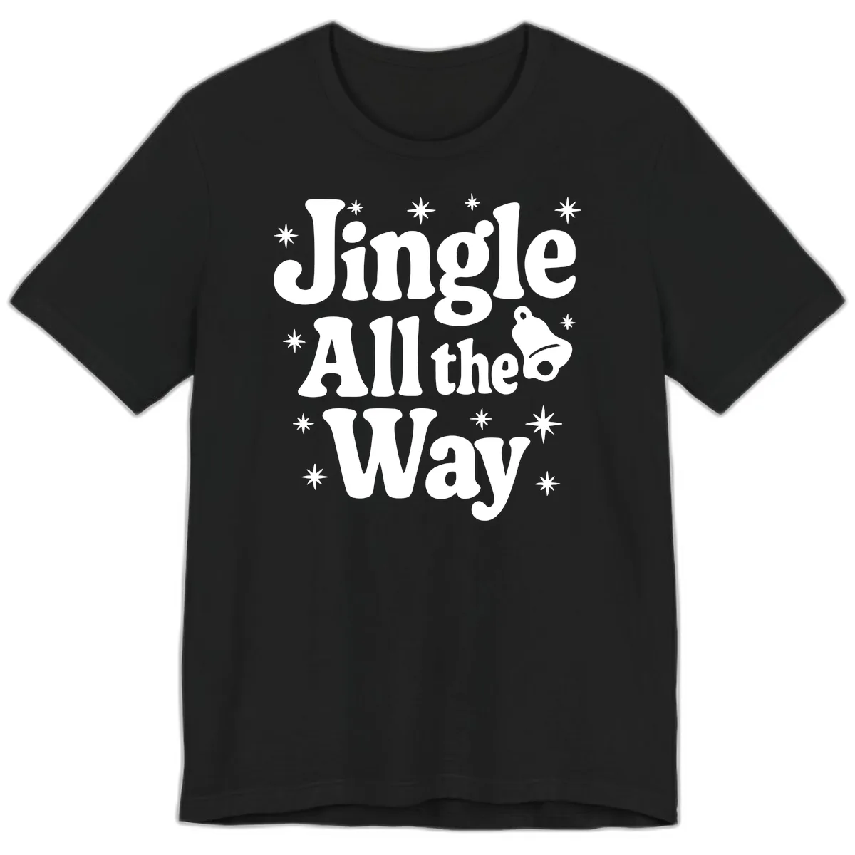 Jingle All The Way Retro Christmas Design Premium T-Shirt in Black