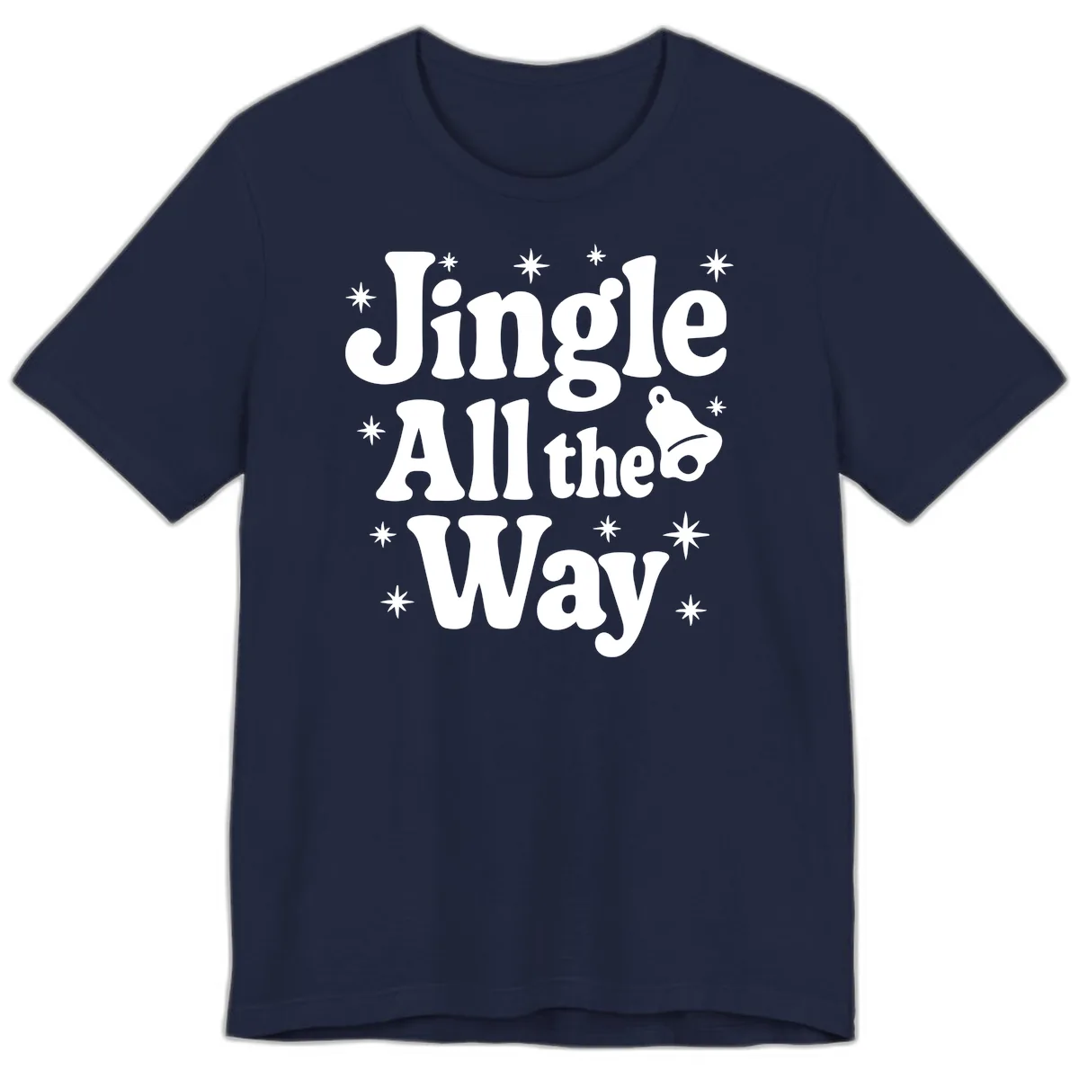Jingle All The Way Retro Christmas Design Premium T-Shirt in Navy