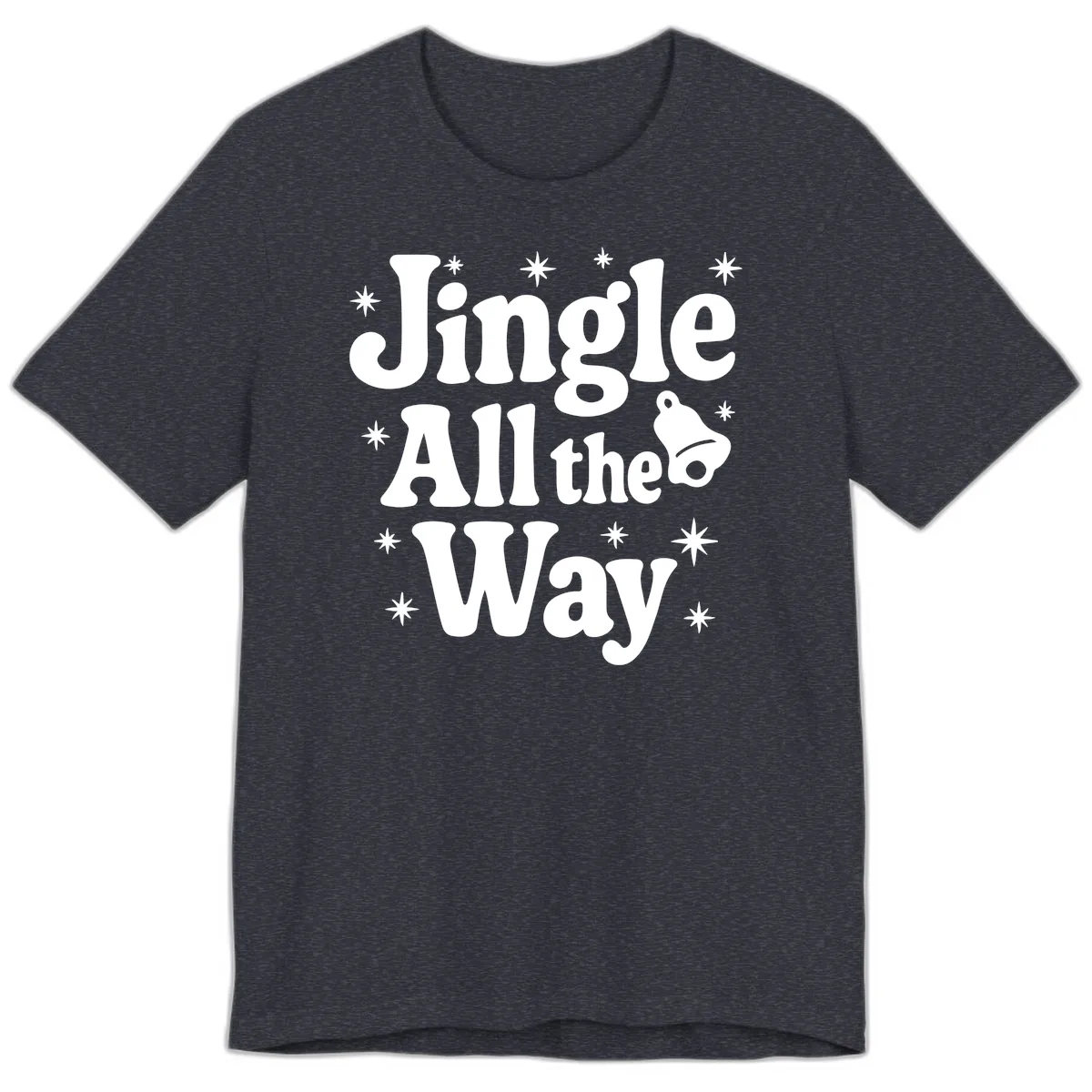 Jingle All The Way Retro Christmas Design Premium T-Shirt in Heather Navy