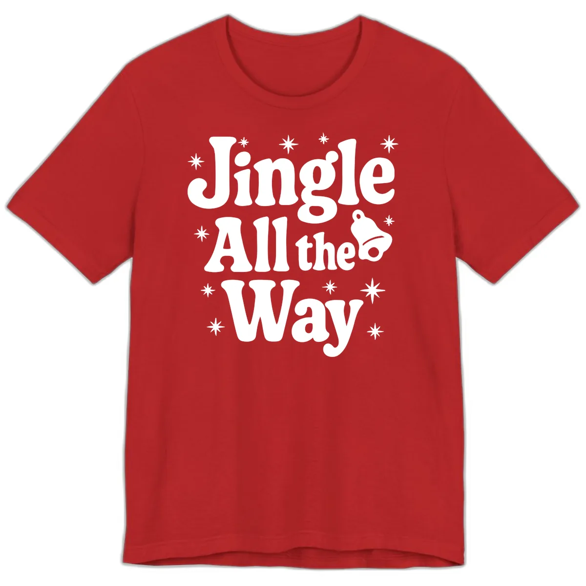Jingle All The Way Retro Christmas Design Premium T-Shirt in Red