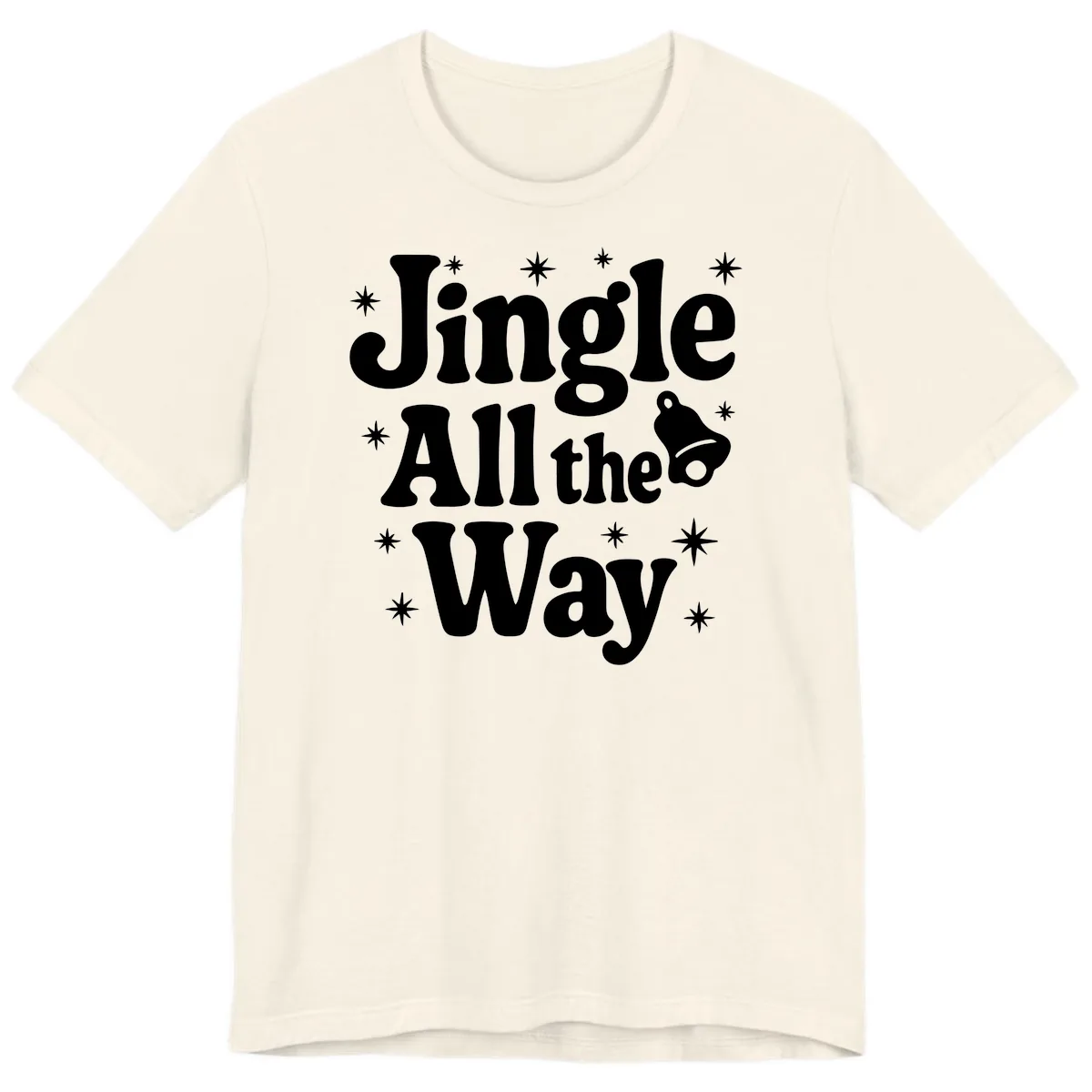 Jingle All The Way Retro Christmas Design Premium T-Shirt in Natural