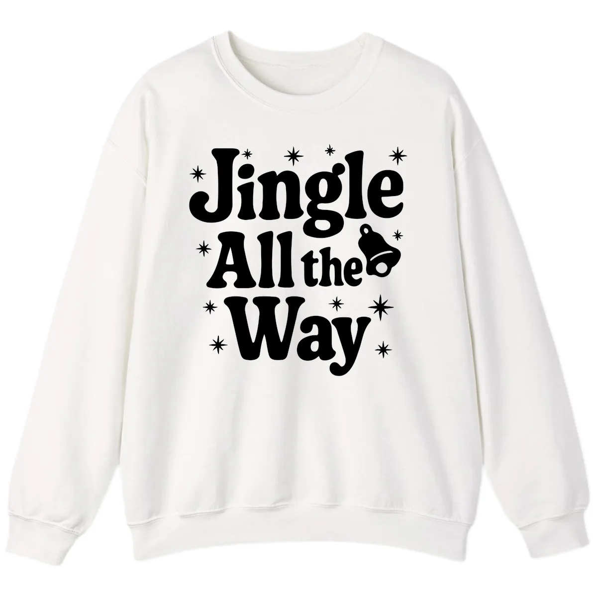 Jingle All The Way Retro Christmas Design Sweatshirt in White