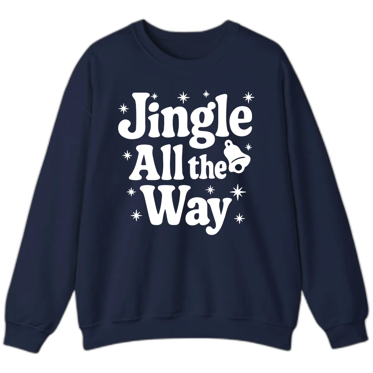 Jingle All The Way Retro Christmas Design Sweatshirt in Navy