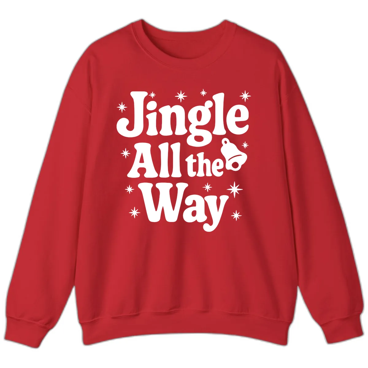 Jingle All The Way Retro Christmas Design Sweatshirt in Red