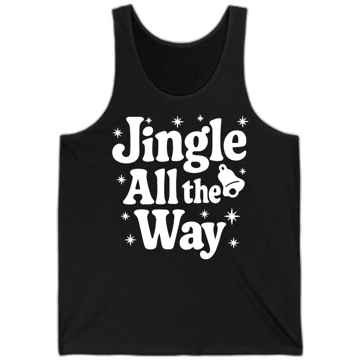 Jingle All The Way Retro Christmas Design Tank in Black