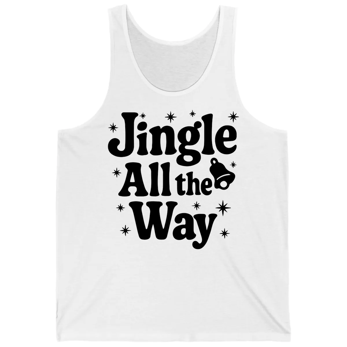 Jingle All The Way Retro Christmas Design Tank in White