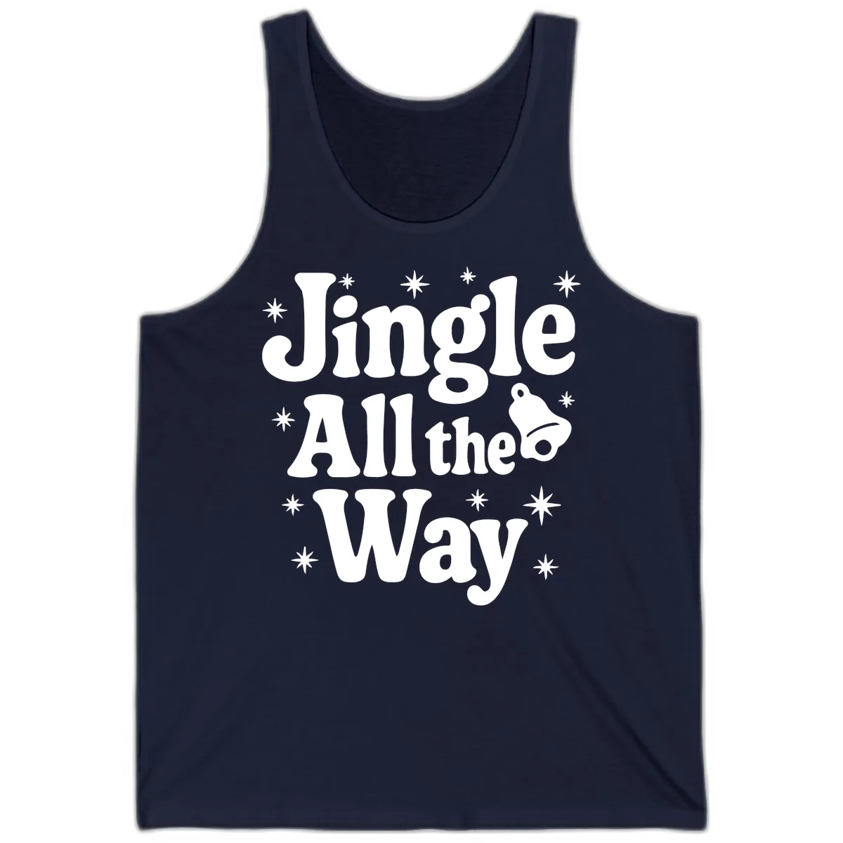 Jingle All The Way Retro Christmas Design Tank in Navy