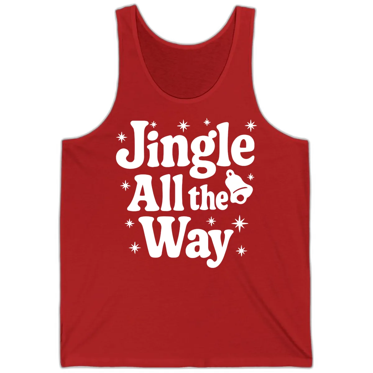 Jingle All The Way Retro Christmas Design Tank in Red