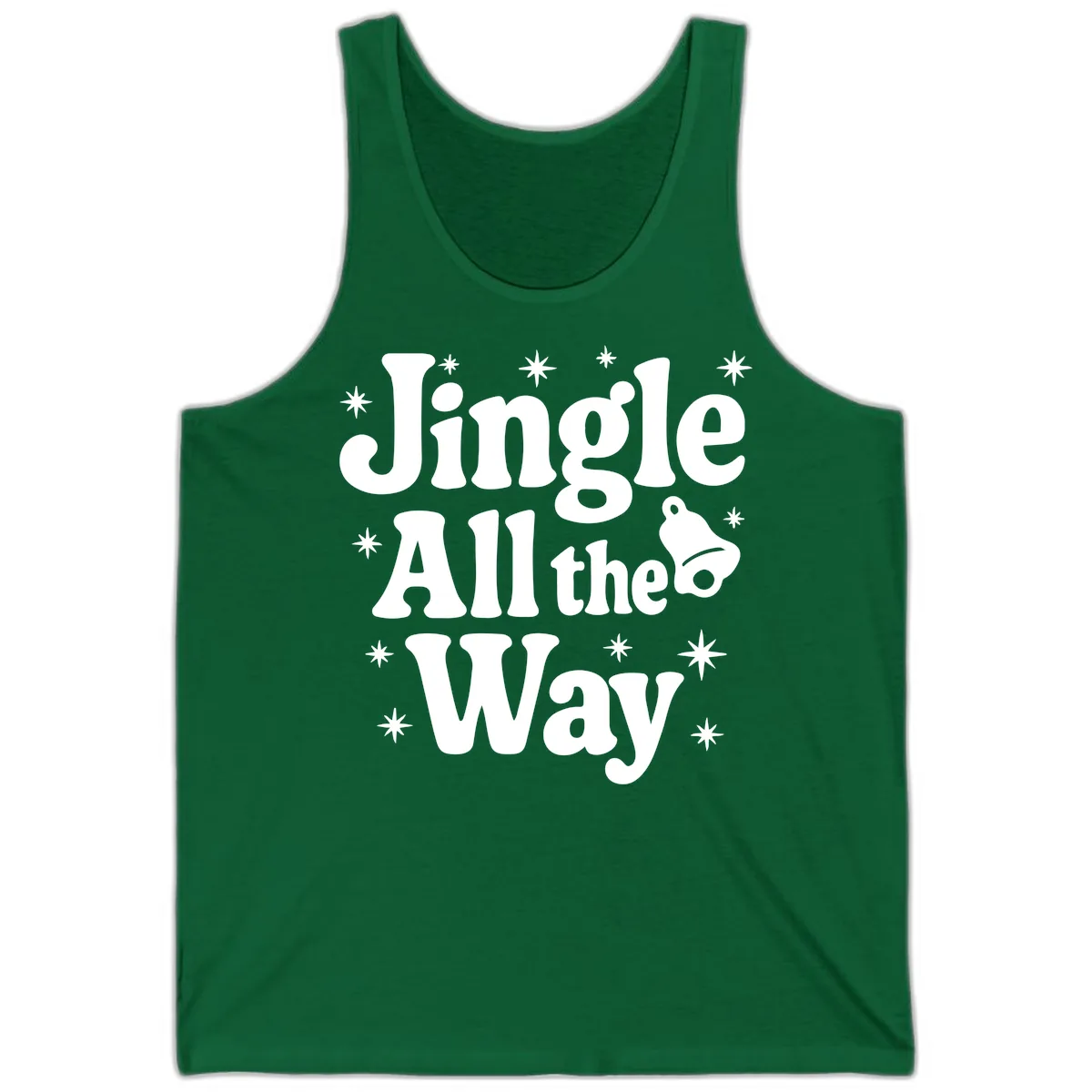 Jingle All The Way Retro Christmas Design Tank in Kelly