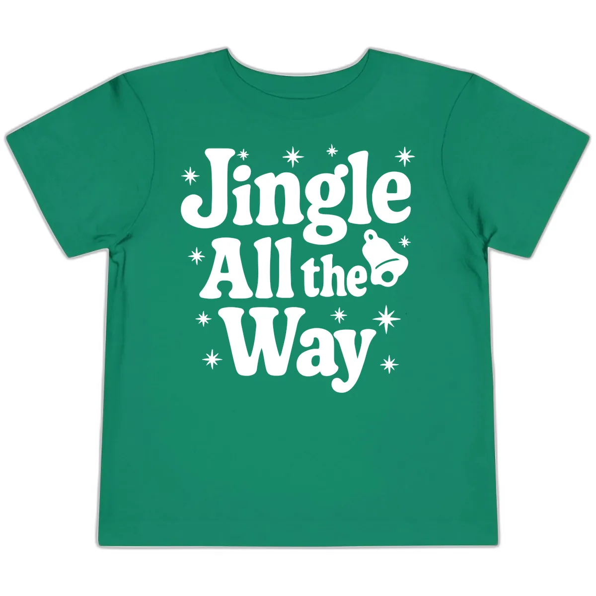 Jingle All The Way Retro Christmas Design Toddler T-Shirt in Kelly
