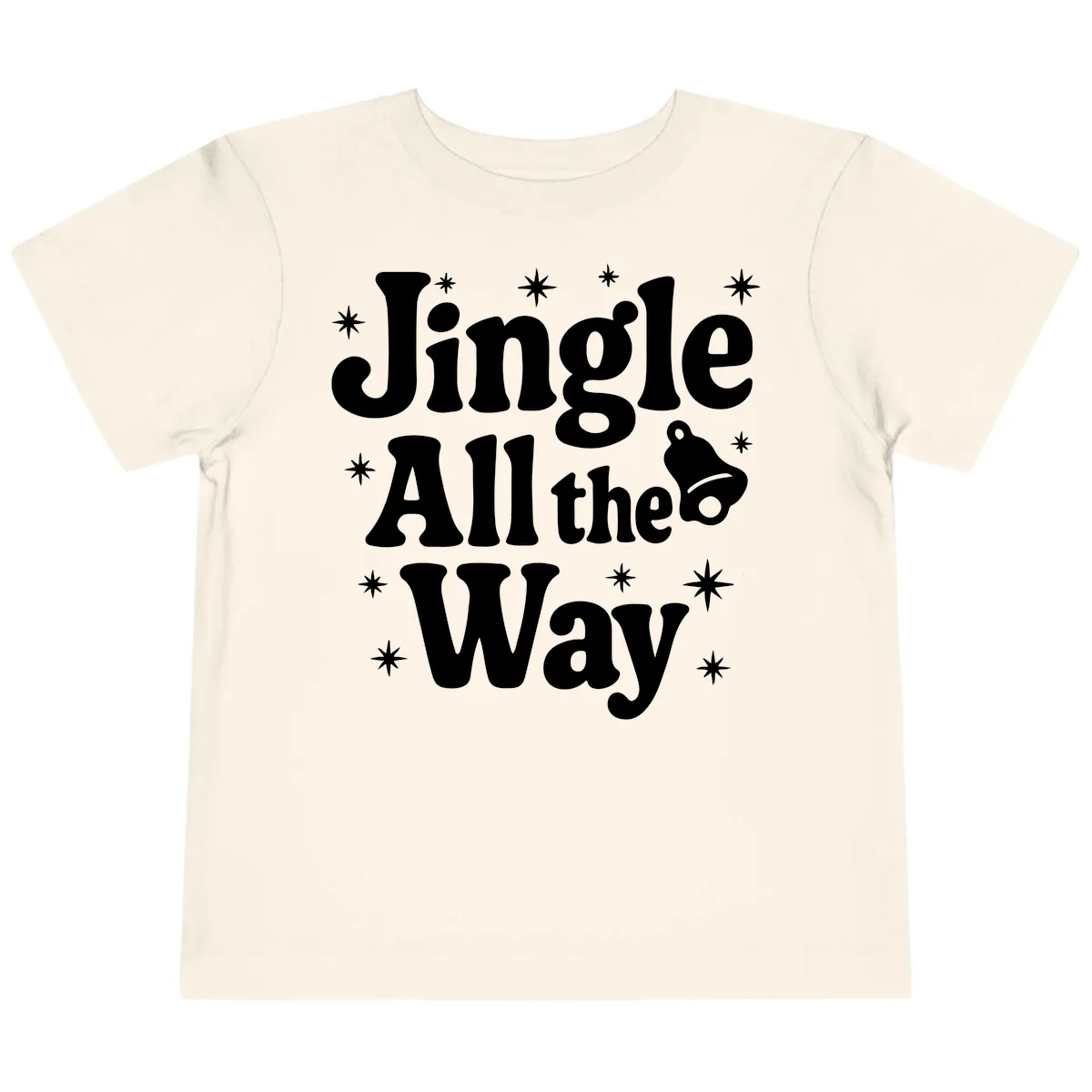 Jingle All The Way Retro Christmas Design Toddler T-Shirt in Natural