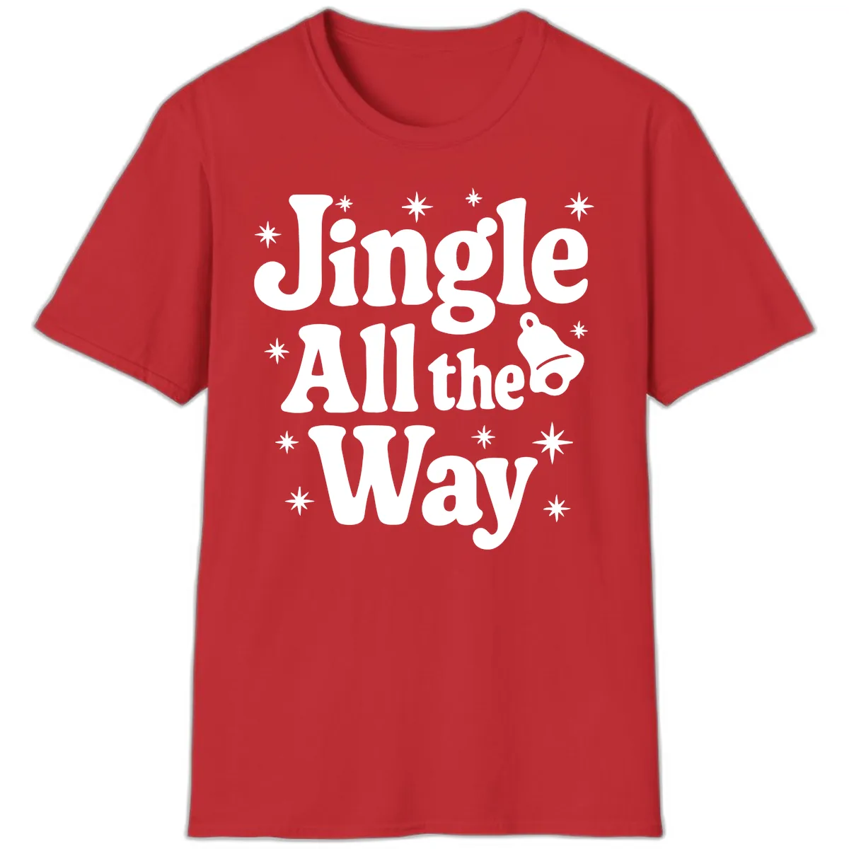 Jingle All The Way Retro Christmas Design T-Shirt in Red