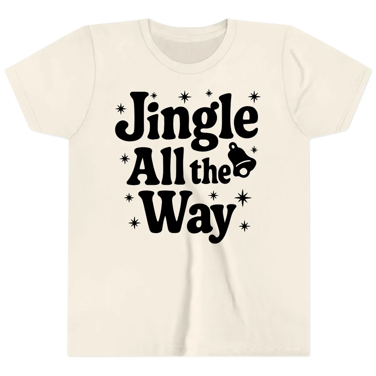 Jingle All The Way Retro Christmas Design Youth T-Shirt in Natural