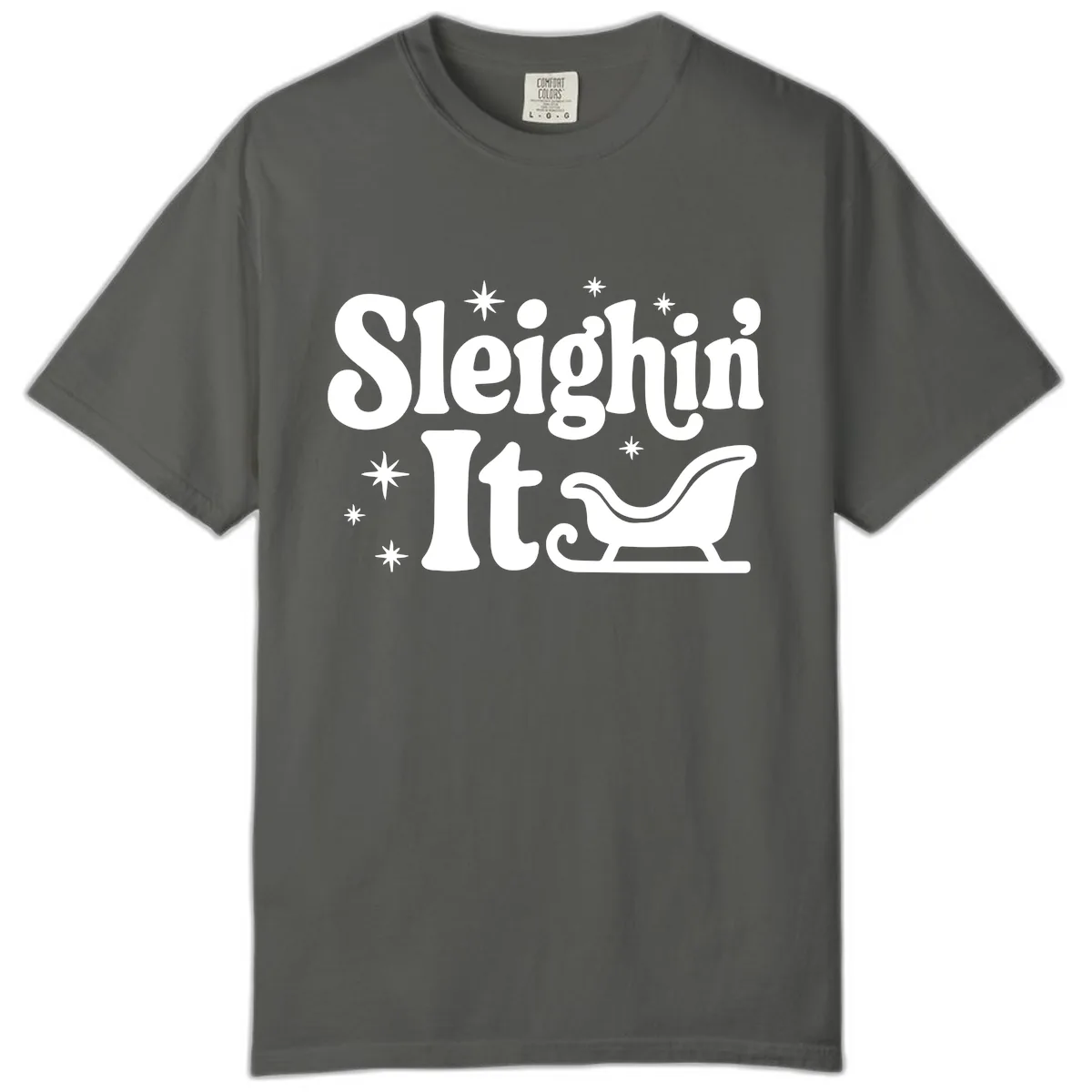 Sleighin It Christmas Sleigh Comfort Color in Pepper