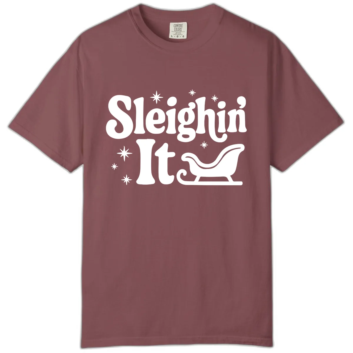 Sleighin It Christmas Sleigh Comfort Color in Brick