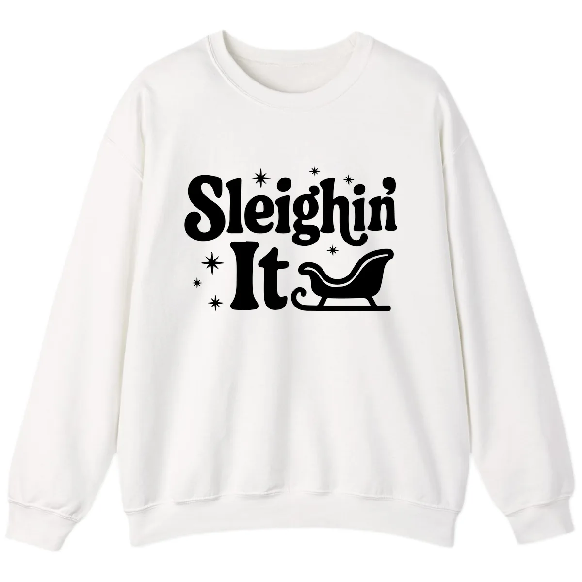 Sleighin It Christmas Sleigh Sweatshirt in White