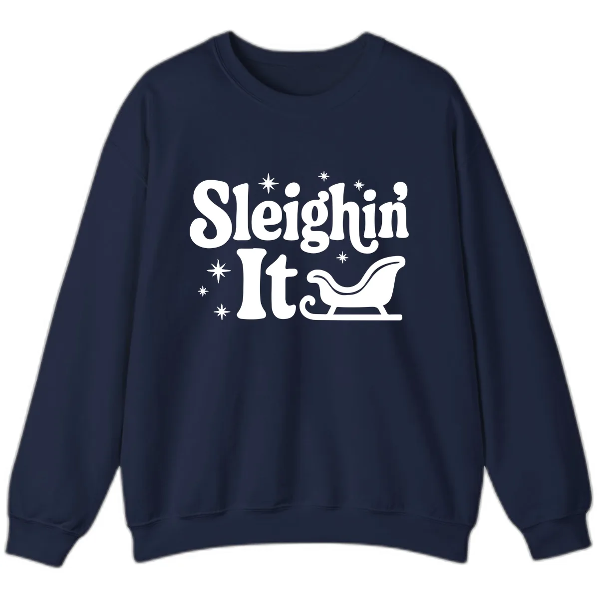 Sleighin It Christmas Sleigh Sweatshirt in Navy