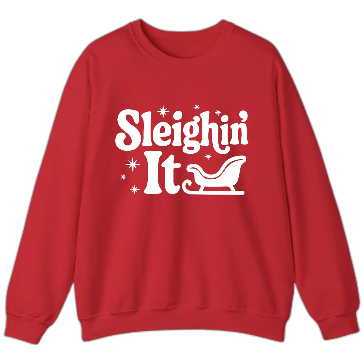 Sleighin It Christmas Sleigh Sweatshirt in Red