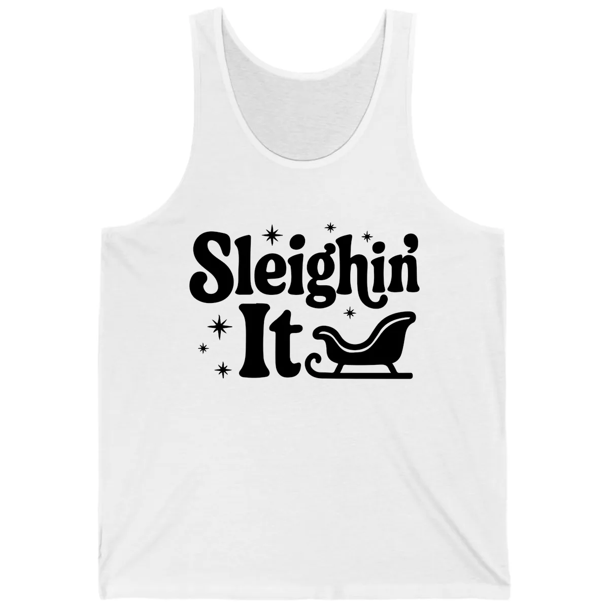 Sleighin It Christmas Sleigh Tank in White