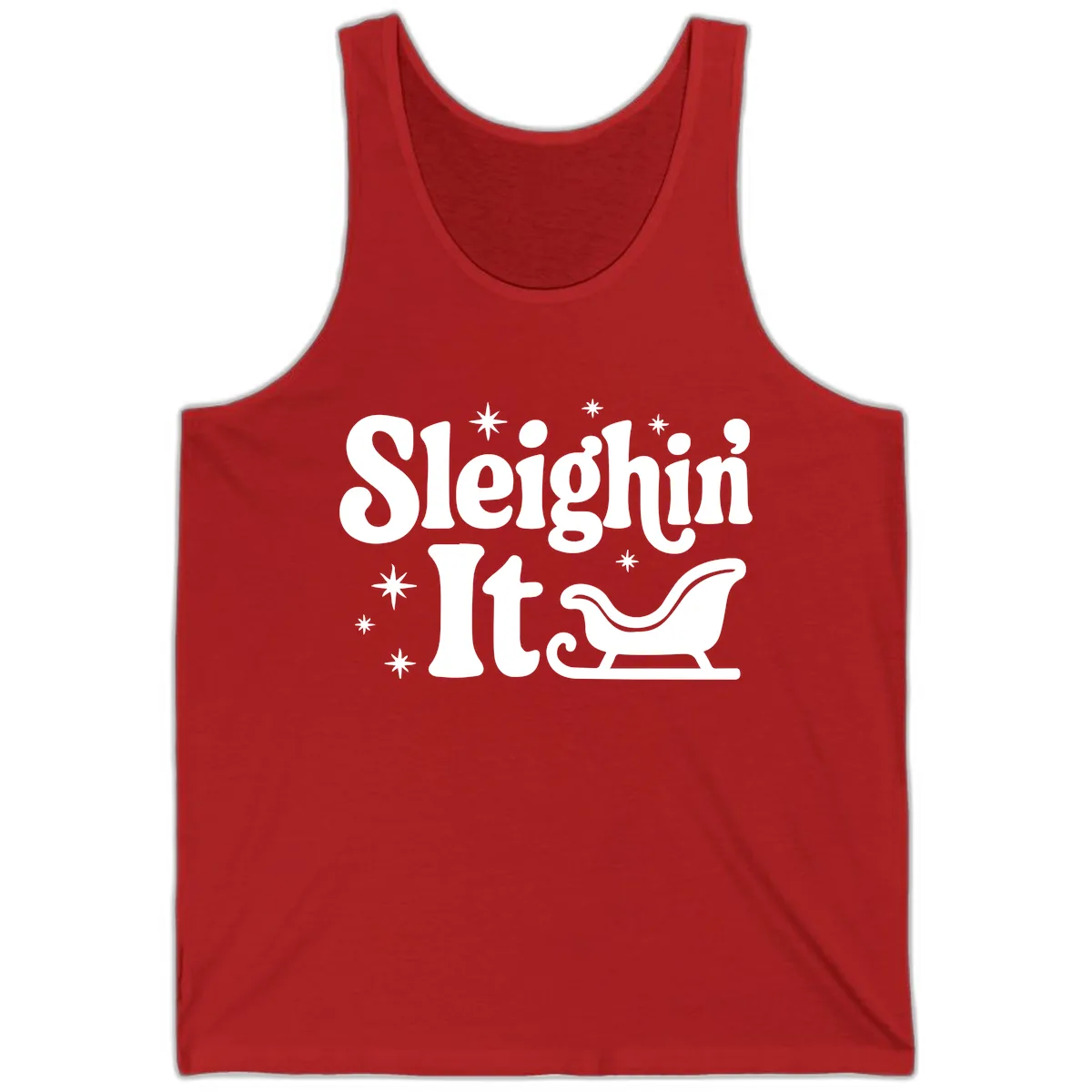 Sleighin It Christmas Sleigh Tank in Red