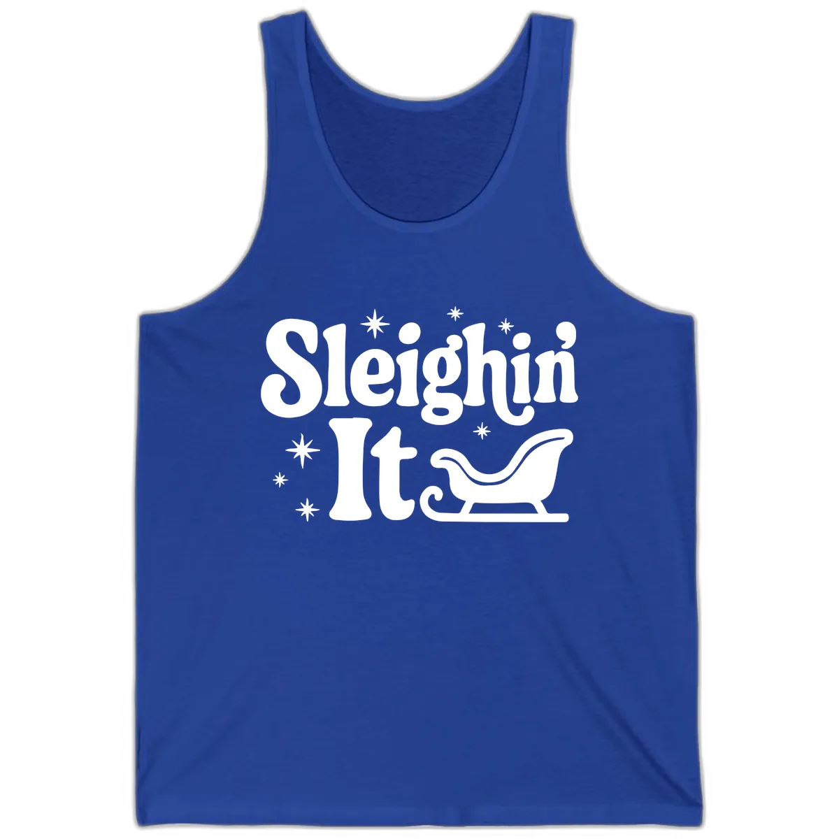 Sleighin It Christmas Sleigh Tank in True Royal