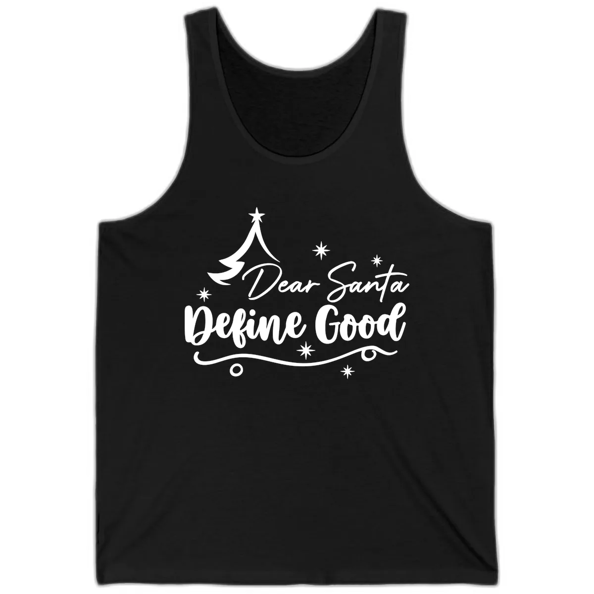 Dear Santa Define Good Christmas Design Tank in Black