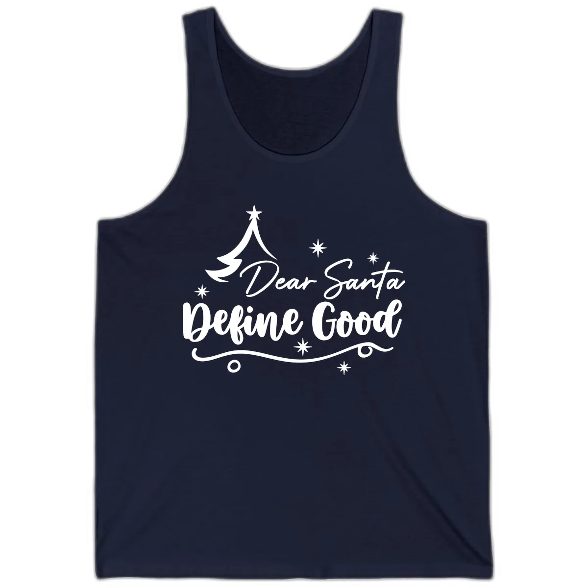 Dear Santa Define Good Christmas Design Tank in Navy