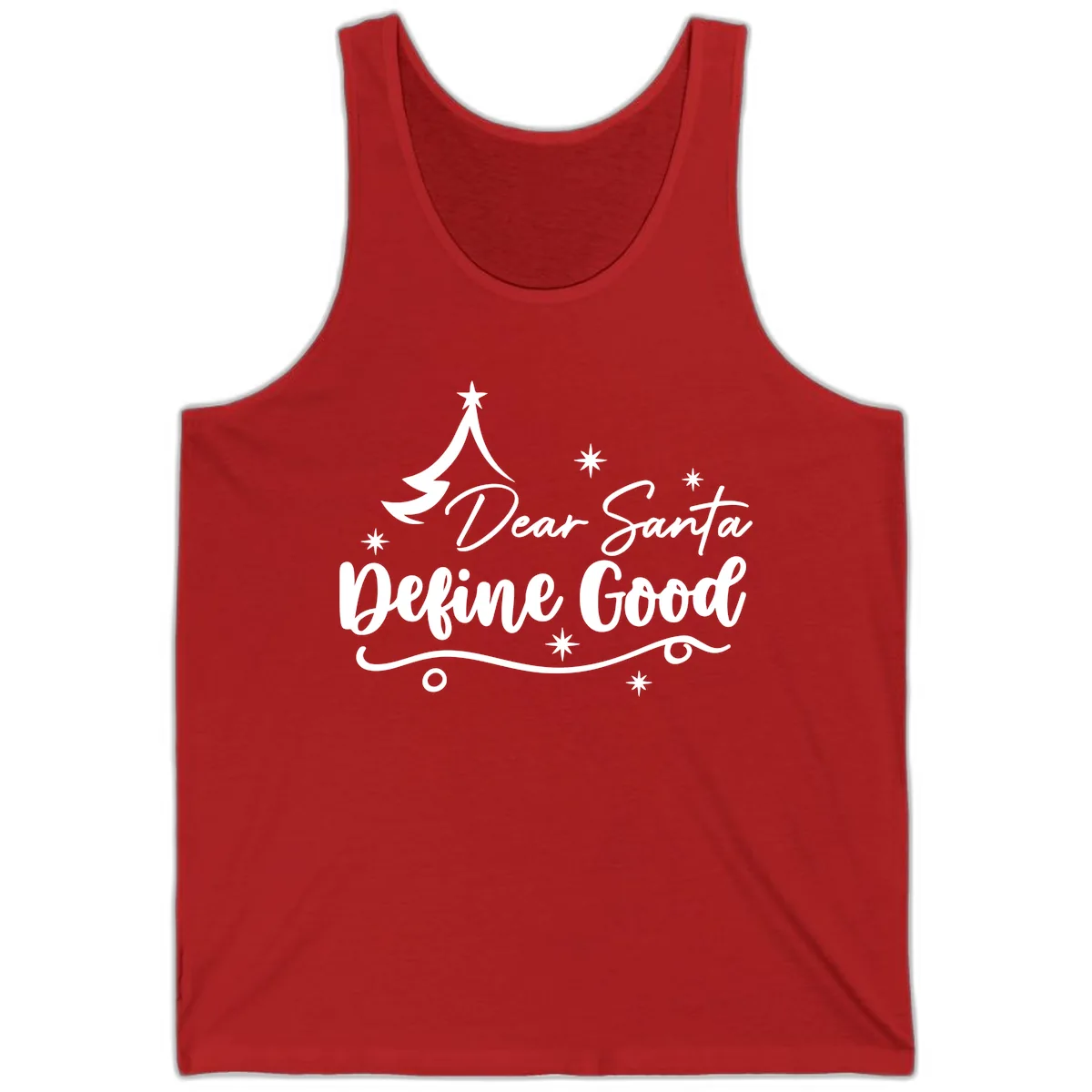 Dear Santa Define Good Christmas Design Tank in Red