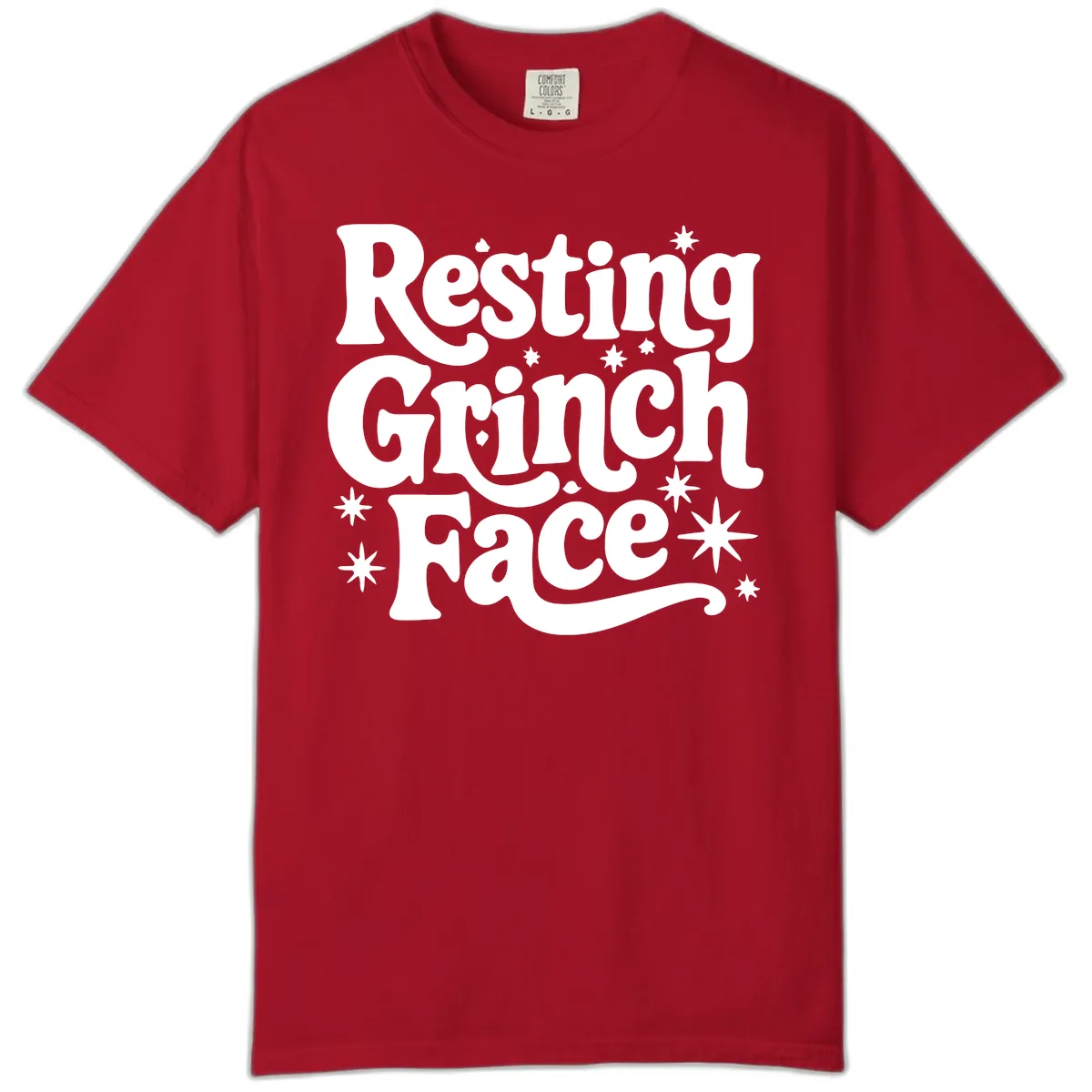 Resting Grinch Face Holiday Statement Comfort Color in Red