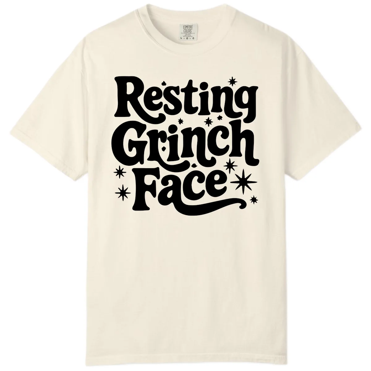 Resting Grinch Face Holiday Statement Comfort Color in Ivory