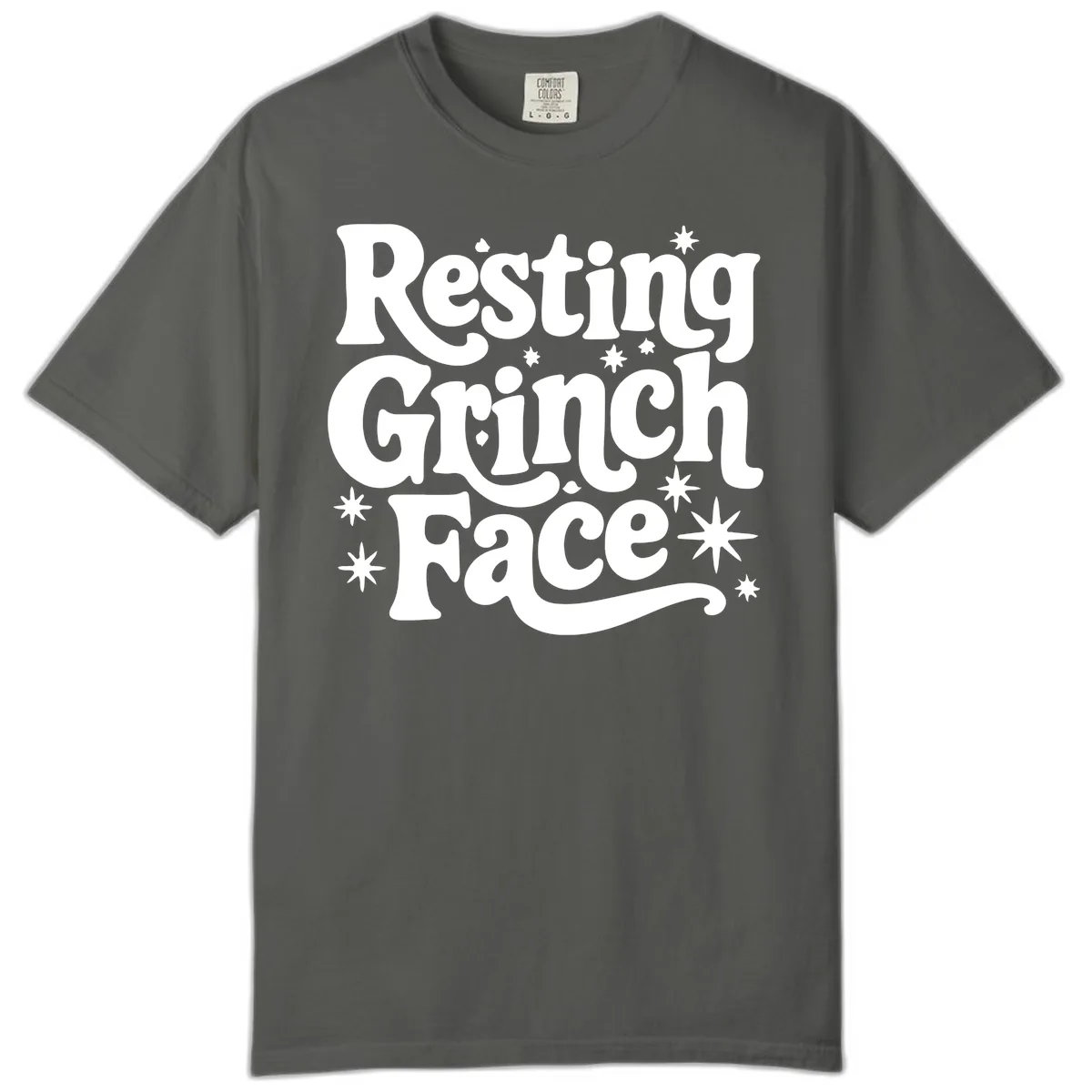 Resting Grinch Face Holiday Statement Comfort Color in Pepper