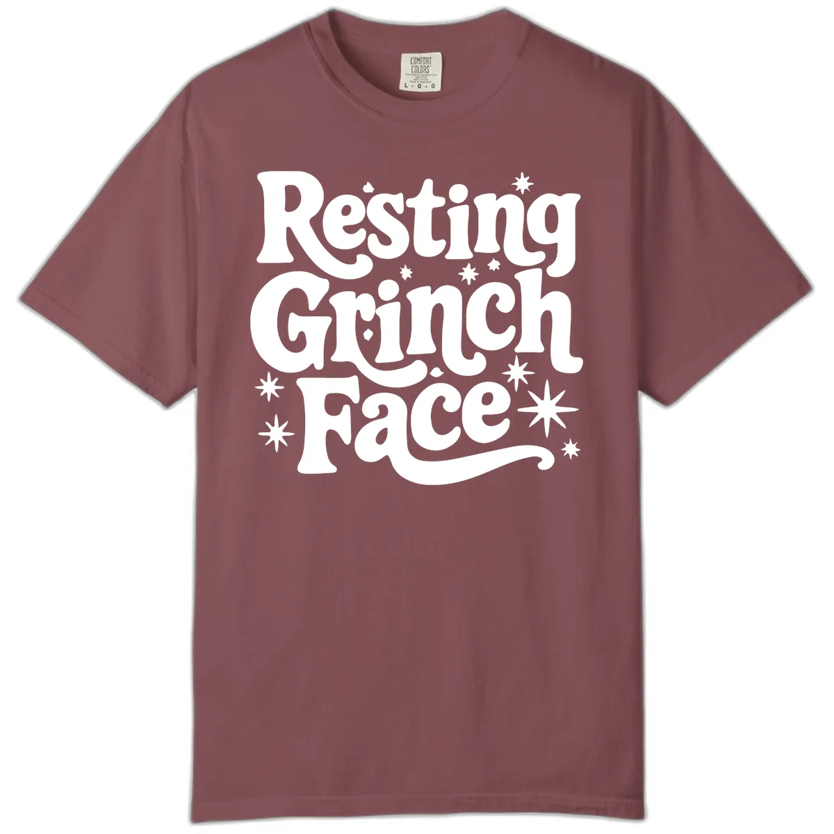 Resting Grinch Face Holiday Statement Comfort Color in Brick