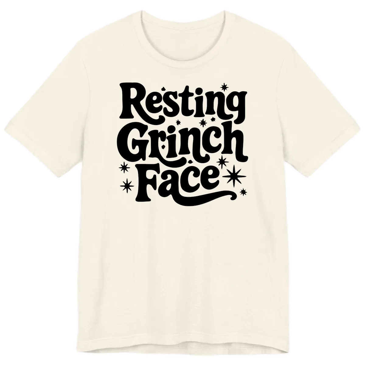 Resting Grinch Face Holiday Statement Premium T-Shirt in Natural