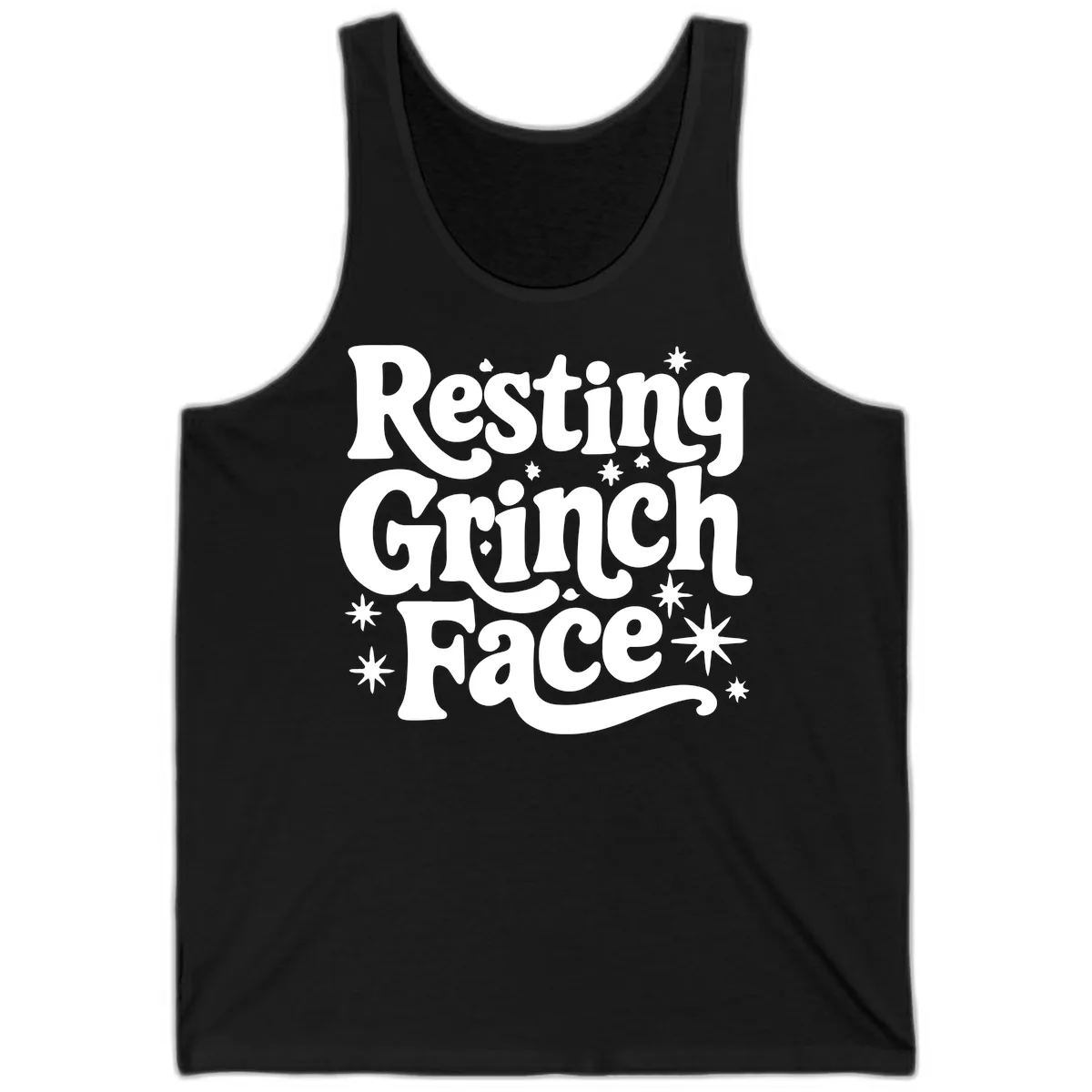 Resting Grinch Face Holiday Statement Tank in Black