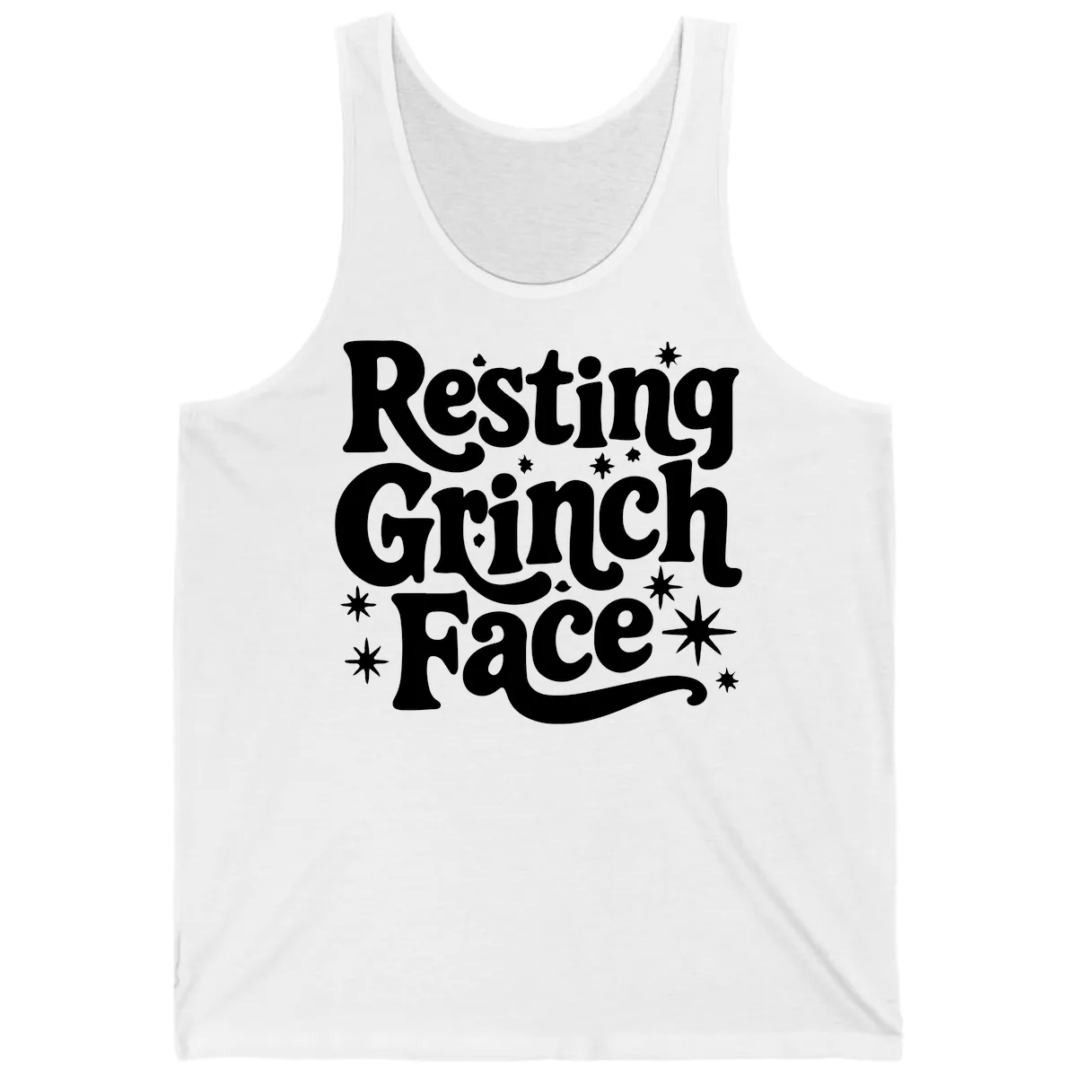 Resting Grinch Face Holiday Statement Tank in White