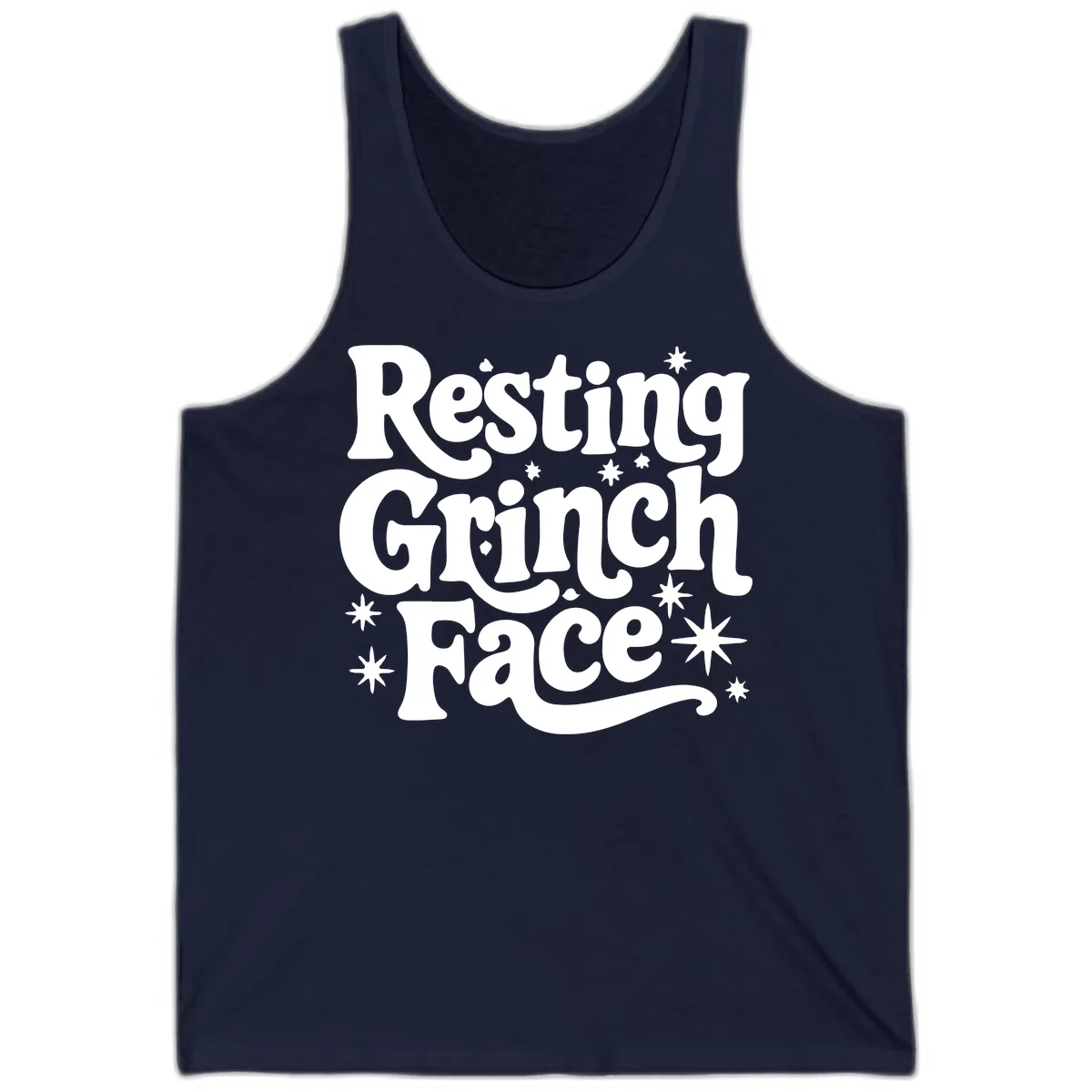 Resting Grinch Face Holiday Statement Tank in Navy