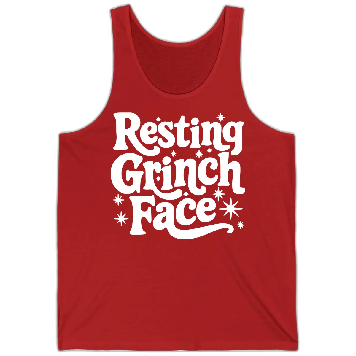 Resting Grinch Face Holiday Statement Tank in Red