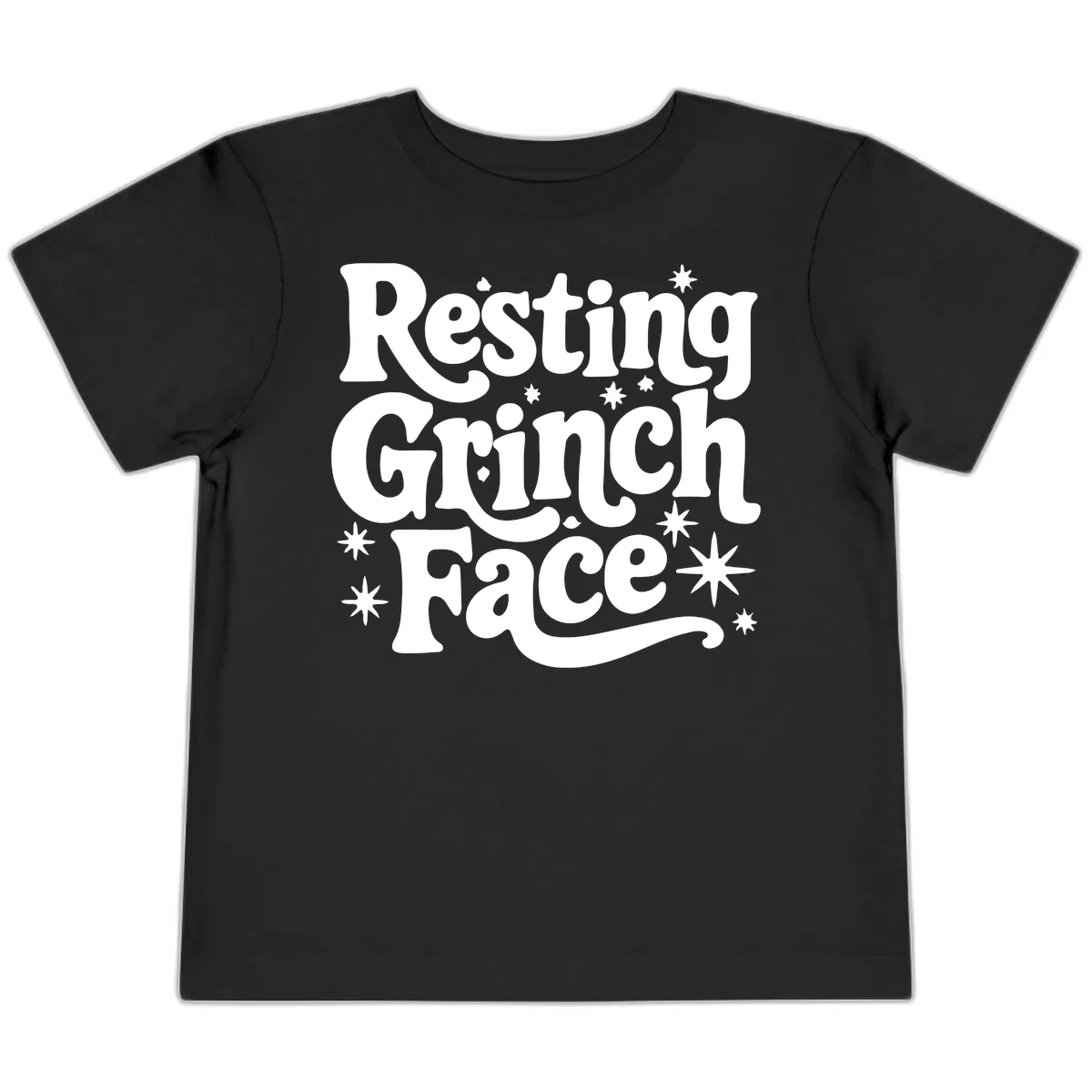 Resting Grinch Face Holiday Statement Toddler T-Shirt in Black