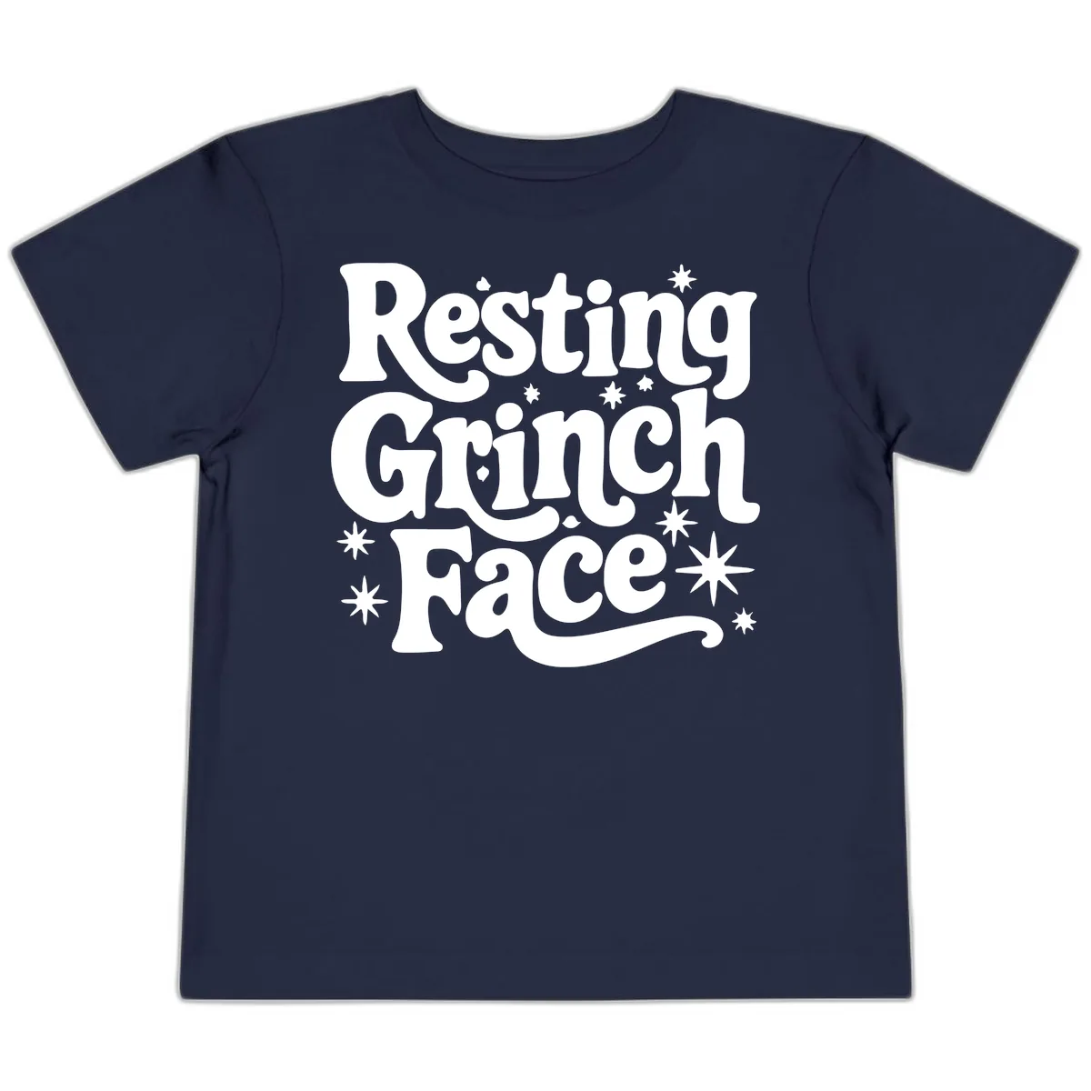 Resting Grinch Face Holiday Statement Toddler T-Shirt in Navy