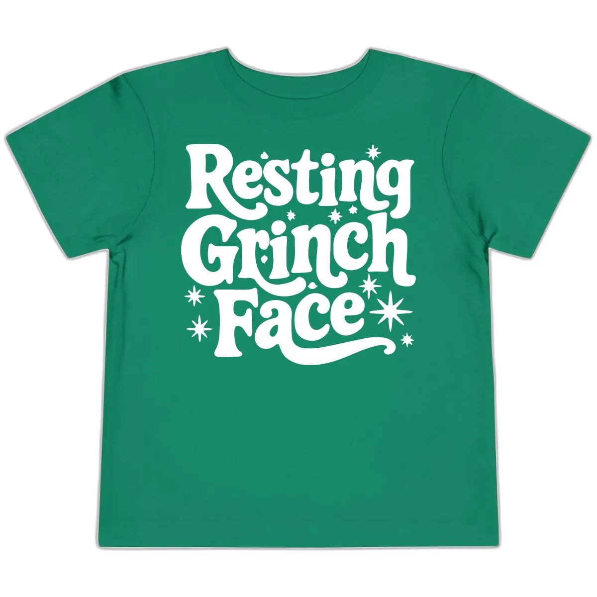 Resting Grinch Face Holiday Statement Toddler T-Shirt in Kelly