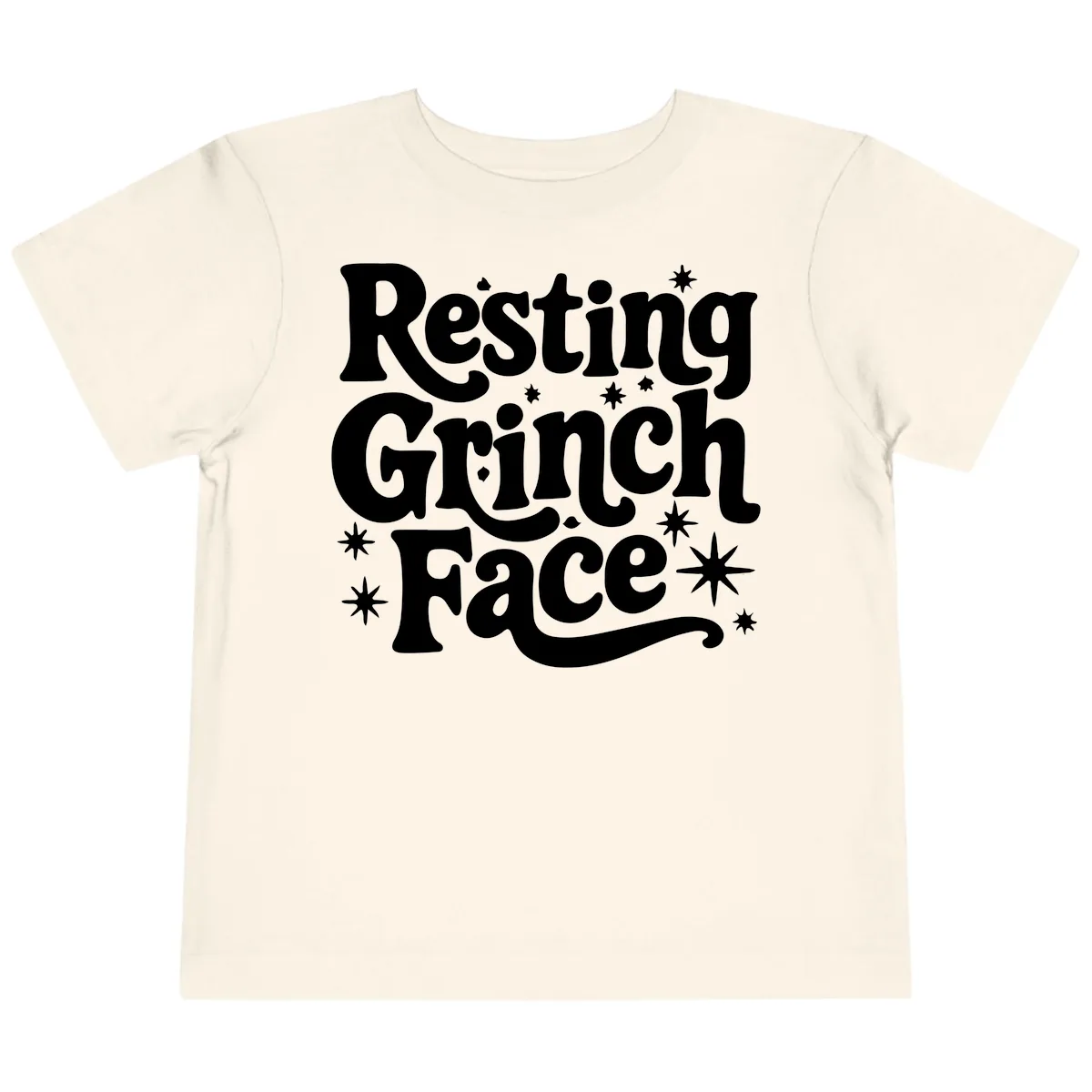 Resting Grinch Face Holiday Statement Toddler T-Shirt in Natural