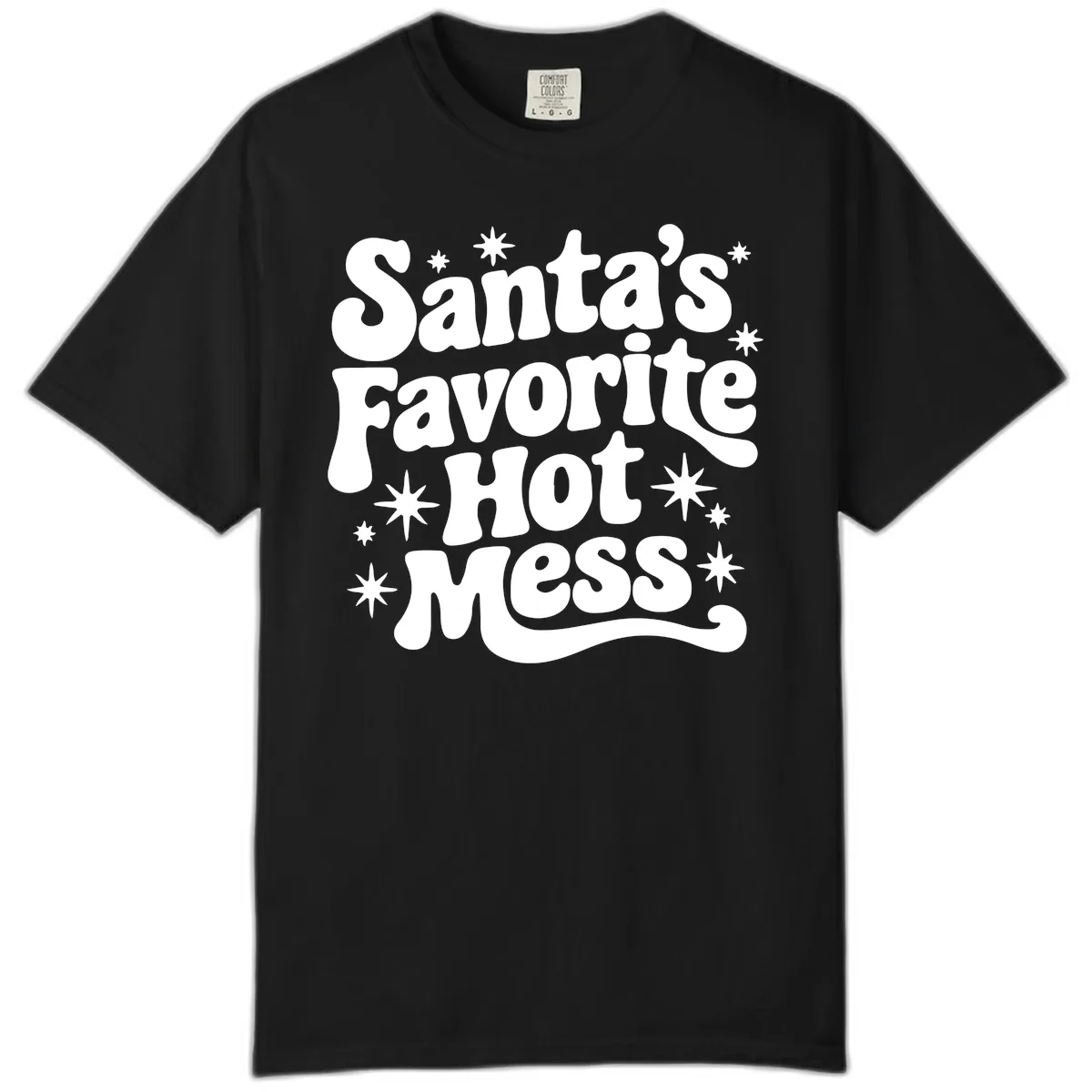 Santa's Favorite Hot Mess Christmas Comfort Color in Black
